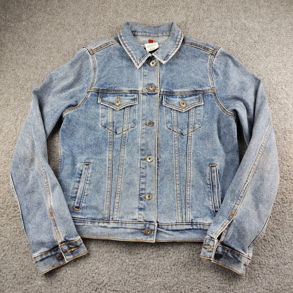 Stetson Denim Jean Jacket Size medium Women's Blue Stretch Trucker Biker Western